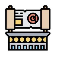 A cartoon image of a computer with a clock on top vector