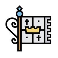 A flag with a crown on it vector