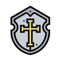 A shield with a cross on it vector