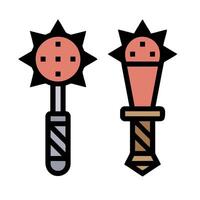 Two different types of weapons are shown in a line vector