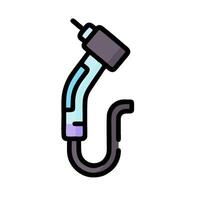 A drawing of a gas pump with a hose attached vector