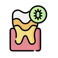 Tooth with a virus icon on a white background vector