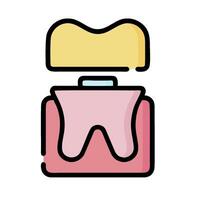 A toothbrush with a toothpaste tube on top vector