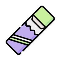 A crayon with a green and purple stripe vector