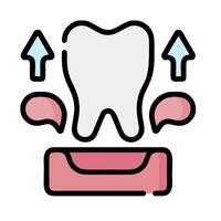 A tooth with a toothbrush and a toothpaste vector