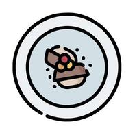 A plate with a dessert on it vector