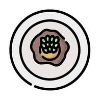 A plate with a plant on it vector