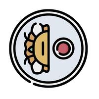 A bee is sitting in a round object vector