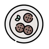 A plate with cookies and milk in it vector