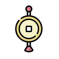 A clock with a red and pink face vector