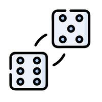 Two dice icons with one on top and one on the bottom vector