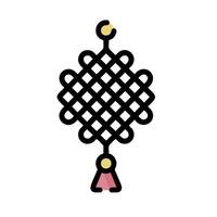 A black and pink symbol with a knot on it vector