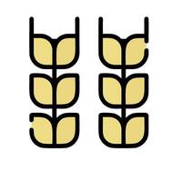 Two wheat ears on a white background vector