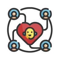 A heart with people around it and a smiley face vector