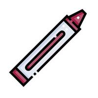 A red crayon with a white background vector