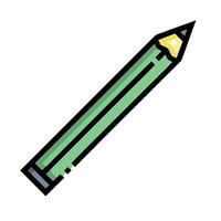 A green pencil with a yellow tip on a white background vector