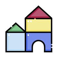 A colorful house with a roof and windows vector