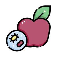 An apple with gears and a clock on it vector