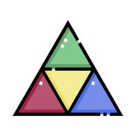 A triangle with four different colors inside vector