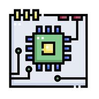 A computer chip icon on a white background vector