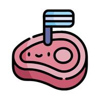 A meat slice with a flag on it vector