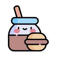 A jar of jam and a sandwich vector