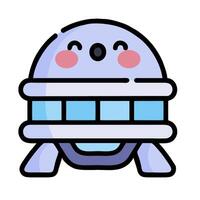 A cute little alien with a smile on its face vector