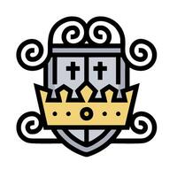 A crown on a shield with a cross on it vector