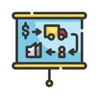 A presentation with a diagram of a truck and other items vector