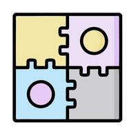 A puzzle piece with two pieces in different colors vector