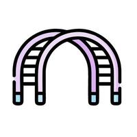 A purple arch with a ladder on top of it vector