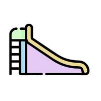 A colorful slide with a ladder on top vector