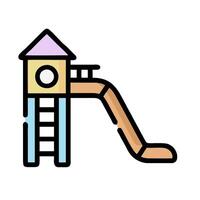 A playground slide and house icon vector