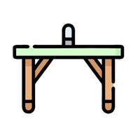A table with a knife on it vector