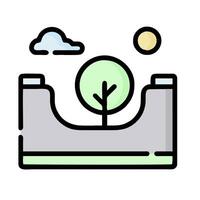 A tree is growing on top of a hill vector