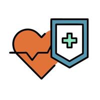 A heart and shield with a cross on it vector
