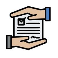 Hand holding a document with a check mark on it vector