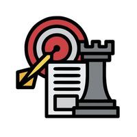 A chess piece and a dart are next to a document vector