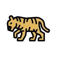 A tiger walking on a white background vector