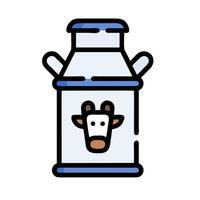 A milk bottle with a cow's head on it vector