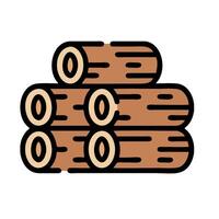 Logs stacked on top of each other icon vector