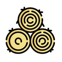 Logs stacked on top of each other, with a circle in the middle vector