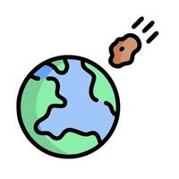 Earth is being hit by a meteorite illustration vector