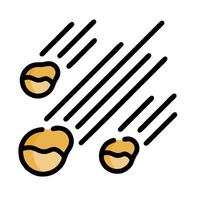 A line drawing of nuts falling from the sky vector