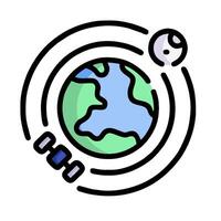 Planet earth with satellite and space station illustration vector