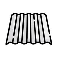 A sheet of corrugated metal on a white background vector