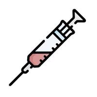A syringe with a needle on it vector