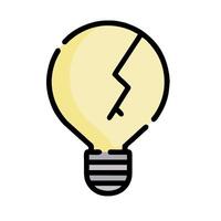 A light bulb with a broken light bulb icon vector