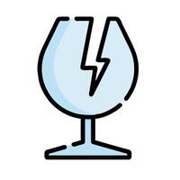 A wine glass with a lightning bolt in it vector