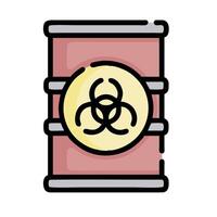 A barrel with a biohazard symbol on it vector